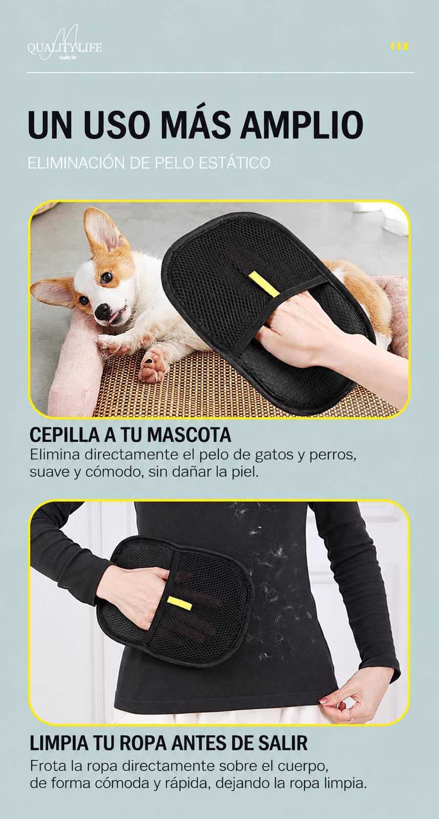 Guante Quitapelos para Sofás y Ropa